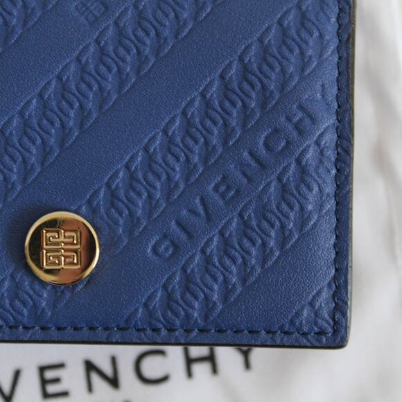 Givenchy Bond Cobalt Blue Logo Embossed Mini Compact Wallet - Picture 8 of 14